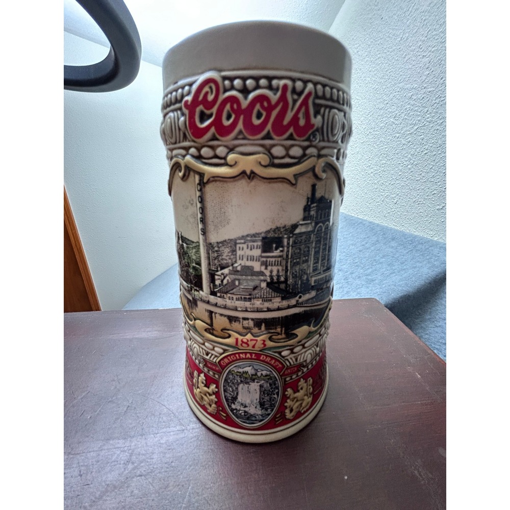 Vintage 1988 Coors Original Draft Beer Stein Ceramarte Brazil Brewery Site 1873